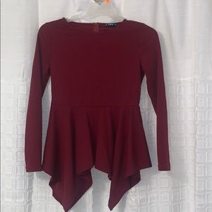 SHEIN burgundy peplum top
